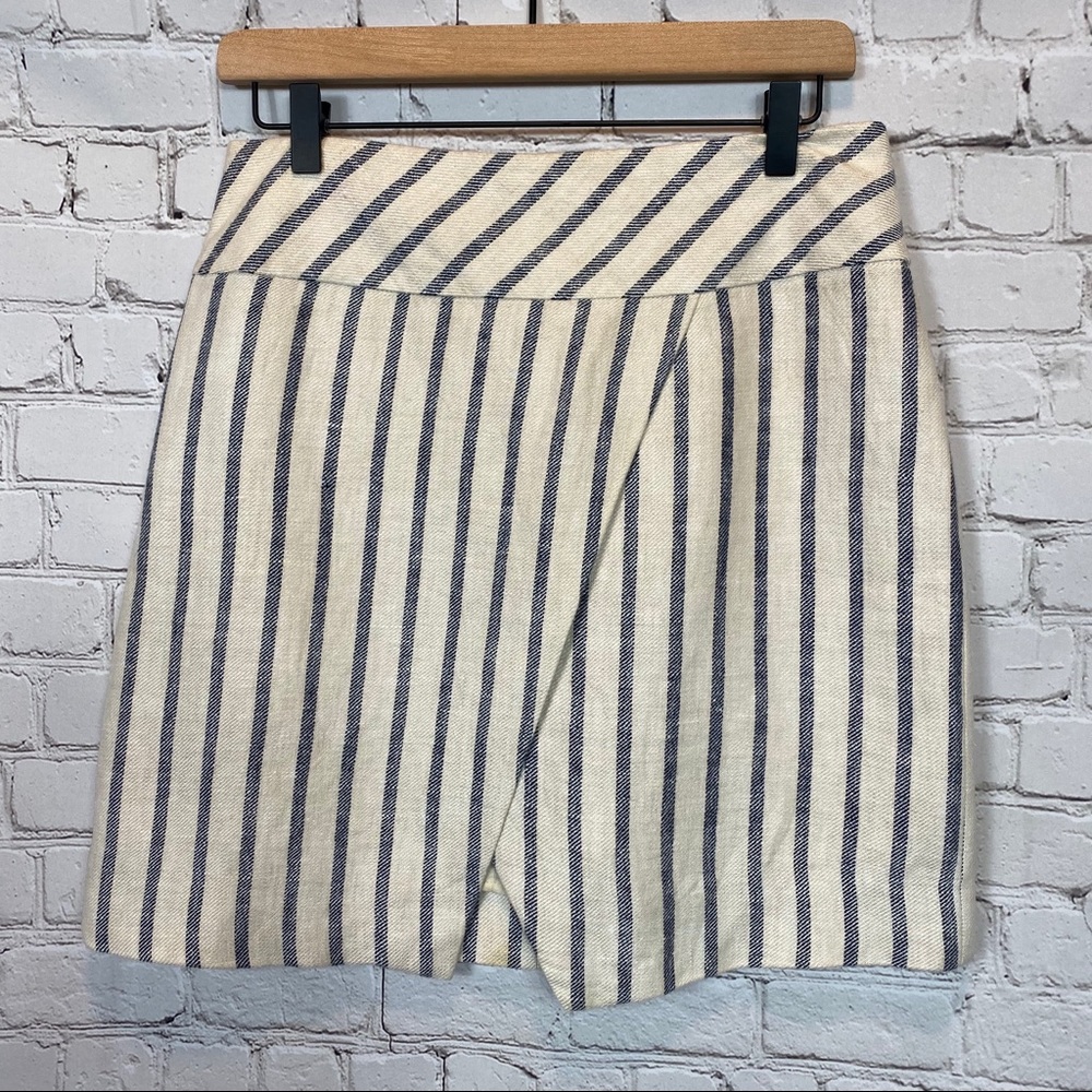 J. CREW Linen Crossover Wrap Skirt 8